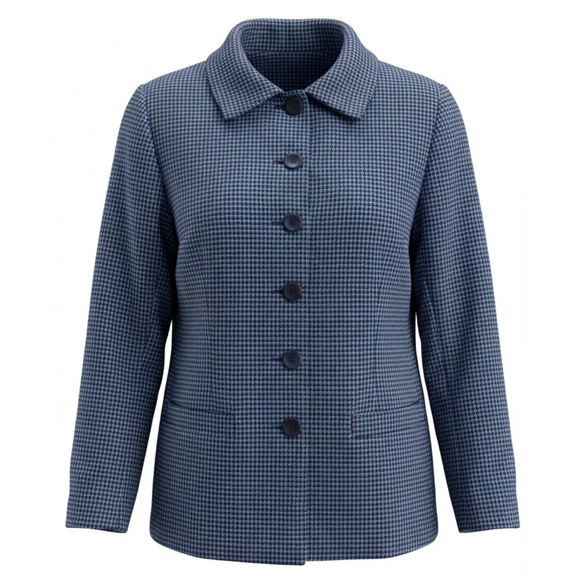 Elizabeth March Jackets & Blazers - ELIZABETH MARCH • Vintage Houndstooth Wool Pure Cashmere Jacket